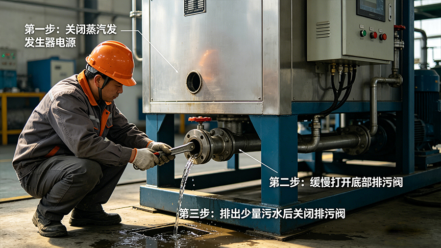 电加热蒸汽发生器开机前排空内胆空气操作