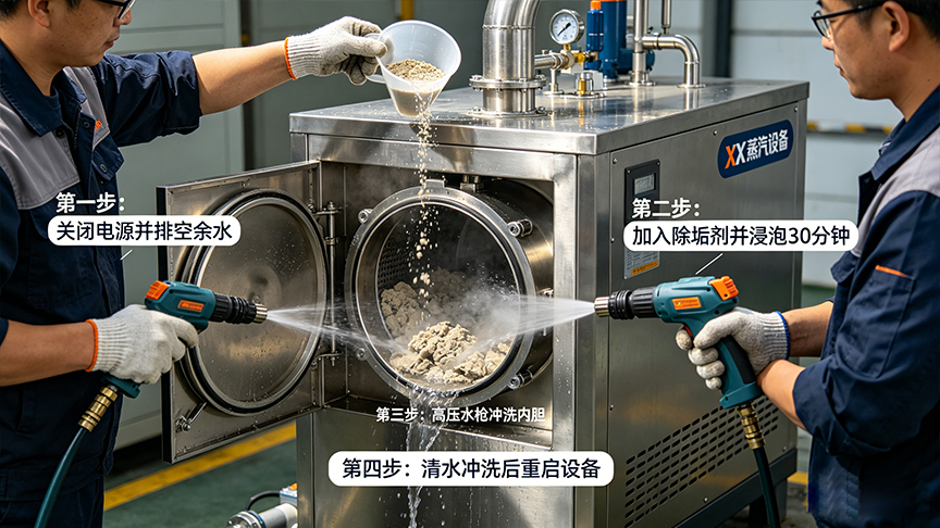 电加热蒸汽发生器底部阀门定期排污保养